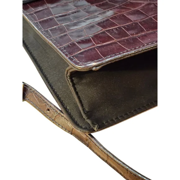 Enzo Angiolini Croc-Embossed Crossbody Bag in Brown - Picture 15 of 16